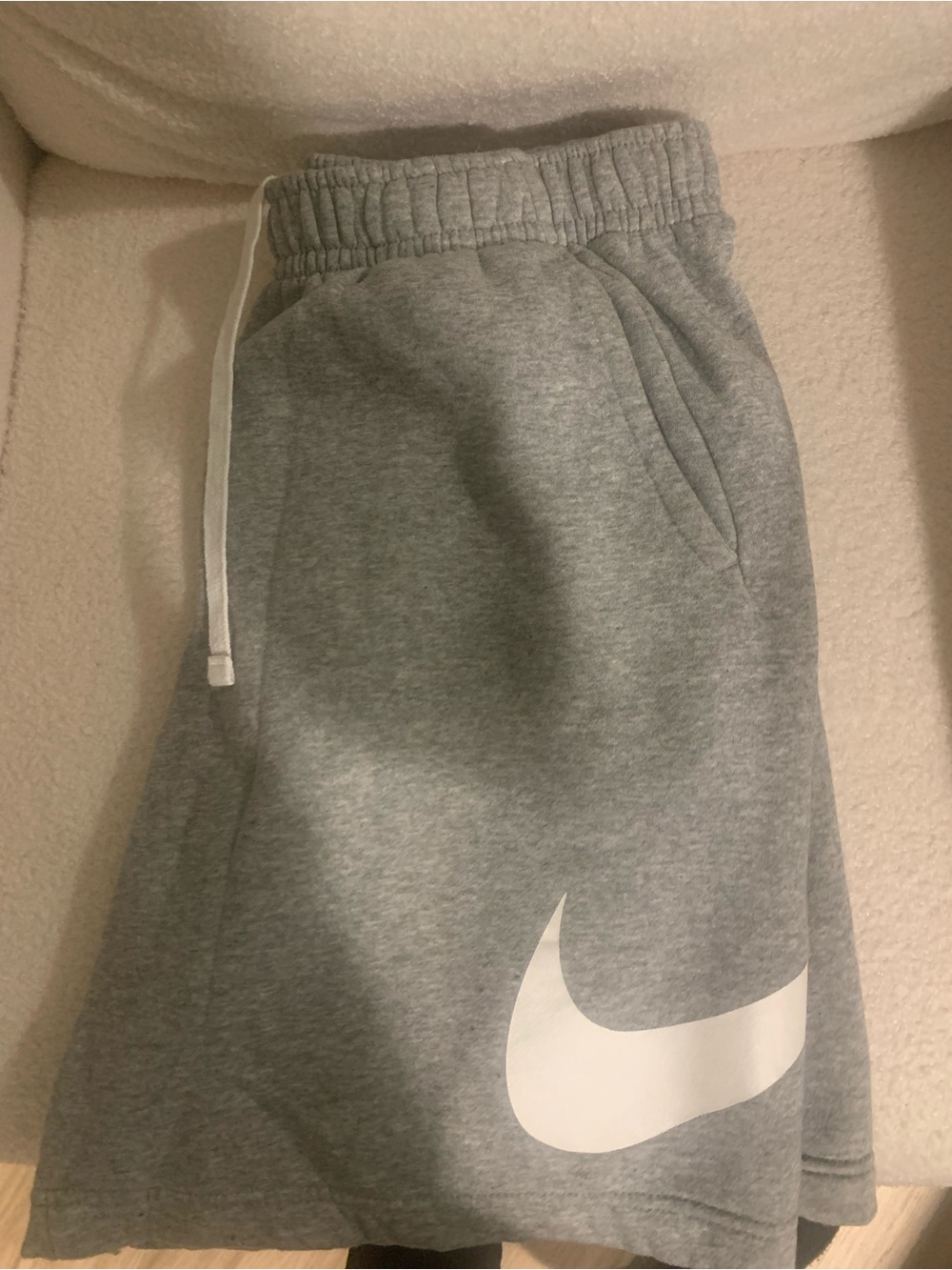 Nike Gray Fleece Swoosh Shorts